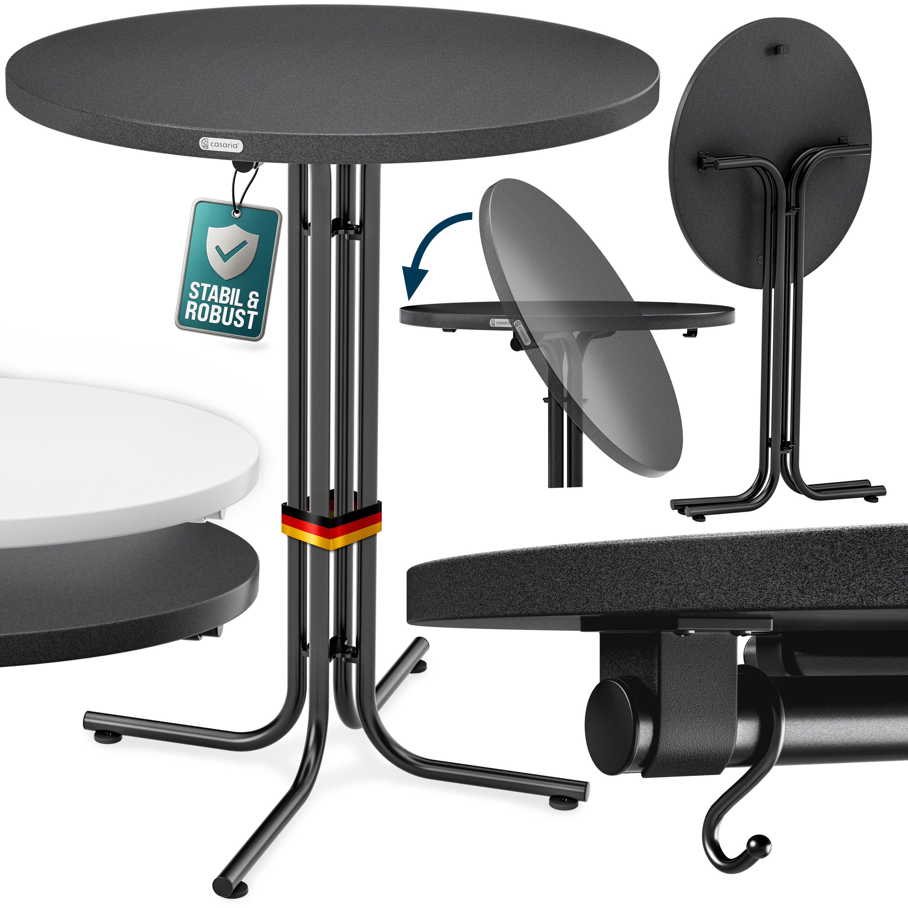 Casaria Stehtisch, Ø80x110 cm klappbar rund Garten Holz Metall Hochtisch Pa günstig online kaufen