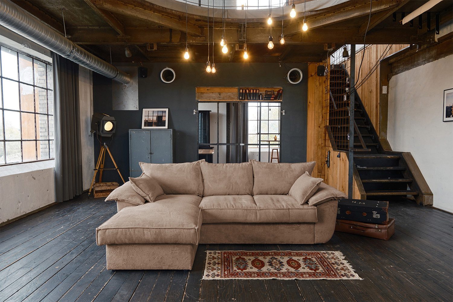 KAWOLA Schlafsofa DAMETO Cordsofa - Schlafgelegenheit & Stauraum - Eckcouch günstig online kaufen