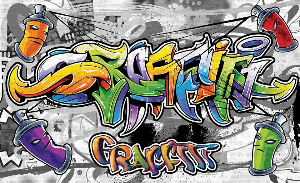 CONSALNET Fototapete Buntes Graffiti Papier in CONSALNET Fototapete Buntes Graffiti Papier in