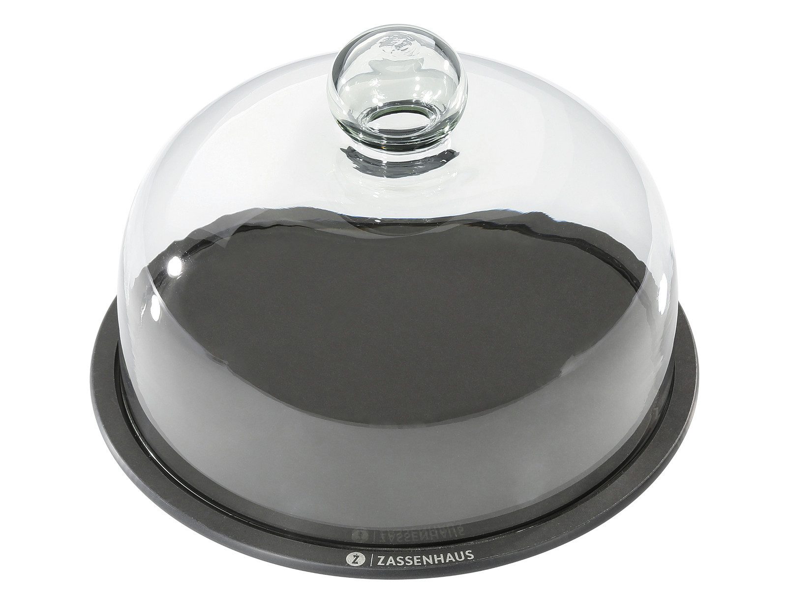 ZASSENHAUS Servierteller COMFORT PLUS Käseglocke mit Glasdeckel Ø 23 cm, Papierverbundstoff, (Käseglocken)