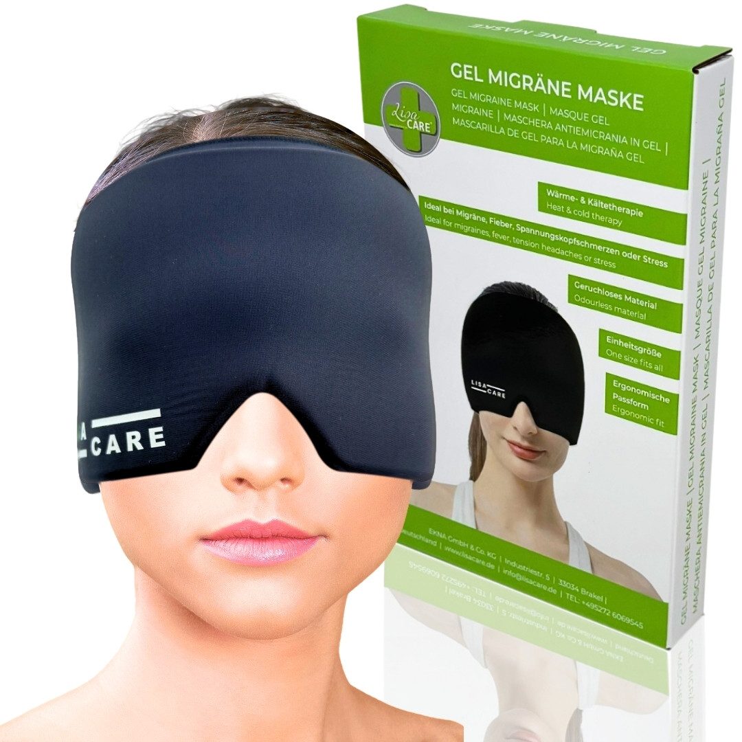 LisaCare Gesichtsmaske Migräne Maske - Kühlmaske - Kopfschmerzen Maske, Sanft & Geruchslos!