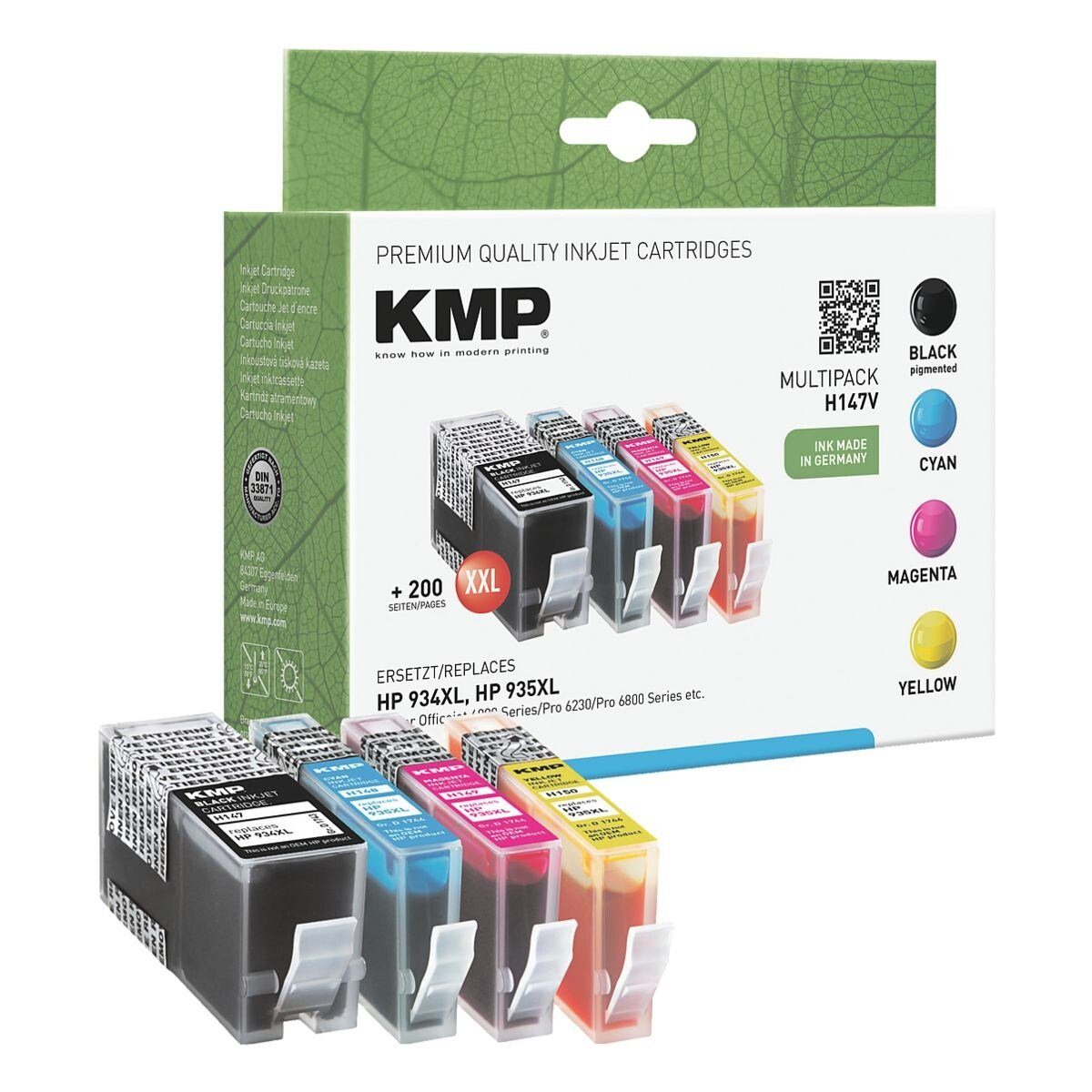 KMP Tintenpatrone (Set, 4-tlg., ersetzt HP »934 XL / 935 XL«, schwarz, cyan, magenta, gelb)