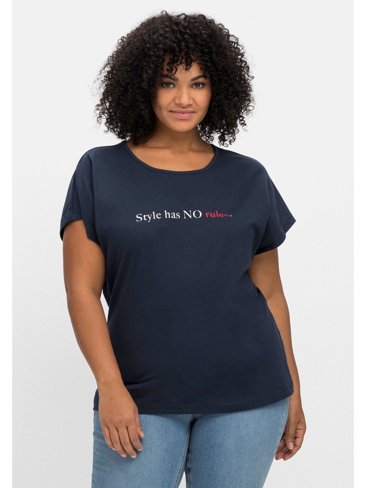 Sheego T-Shirt Große Größen mit Statement-Print