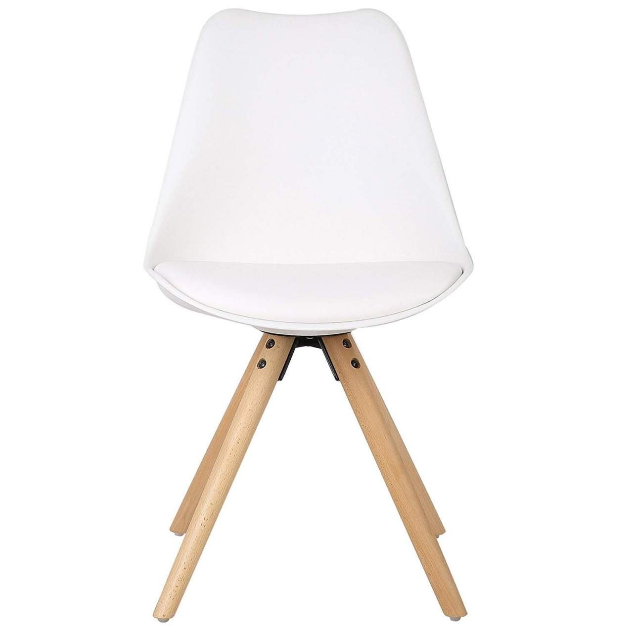aus Esszimmerstuhl mit Design weiß Kunstleder, Sitzfläche Stuhl (1 St), Woltu