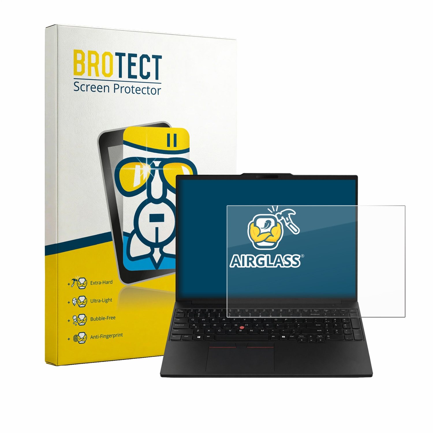 BROTECT Displayschutzglas Folie für Lenovo ThinkPad P16s Gen 5, Schutzfolie Glas Panzer Display Schutz klar