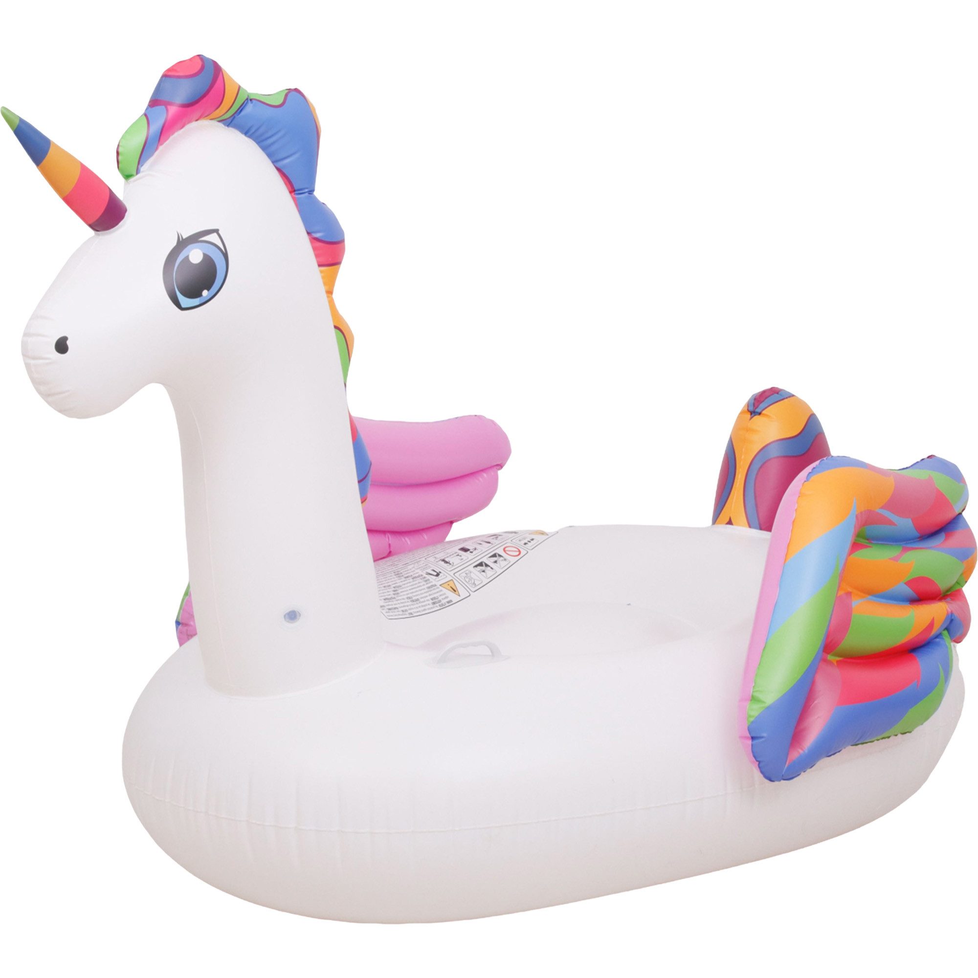 SunClub Schwimmtier Einhorn aufblasbar, 222x132x123 cm mit 2 Luftkammern