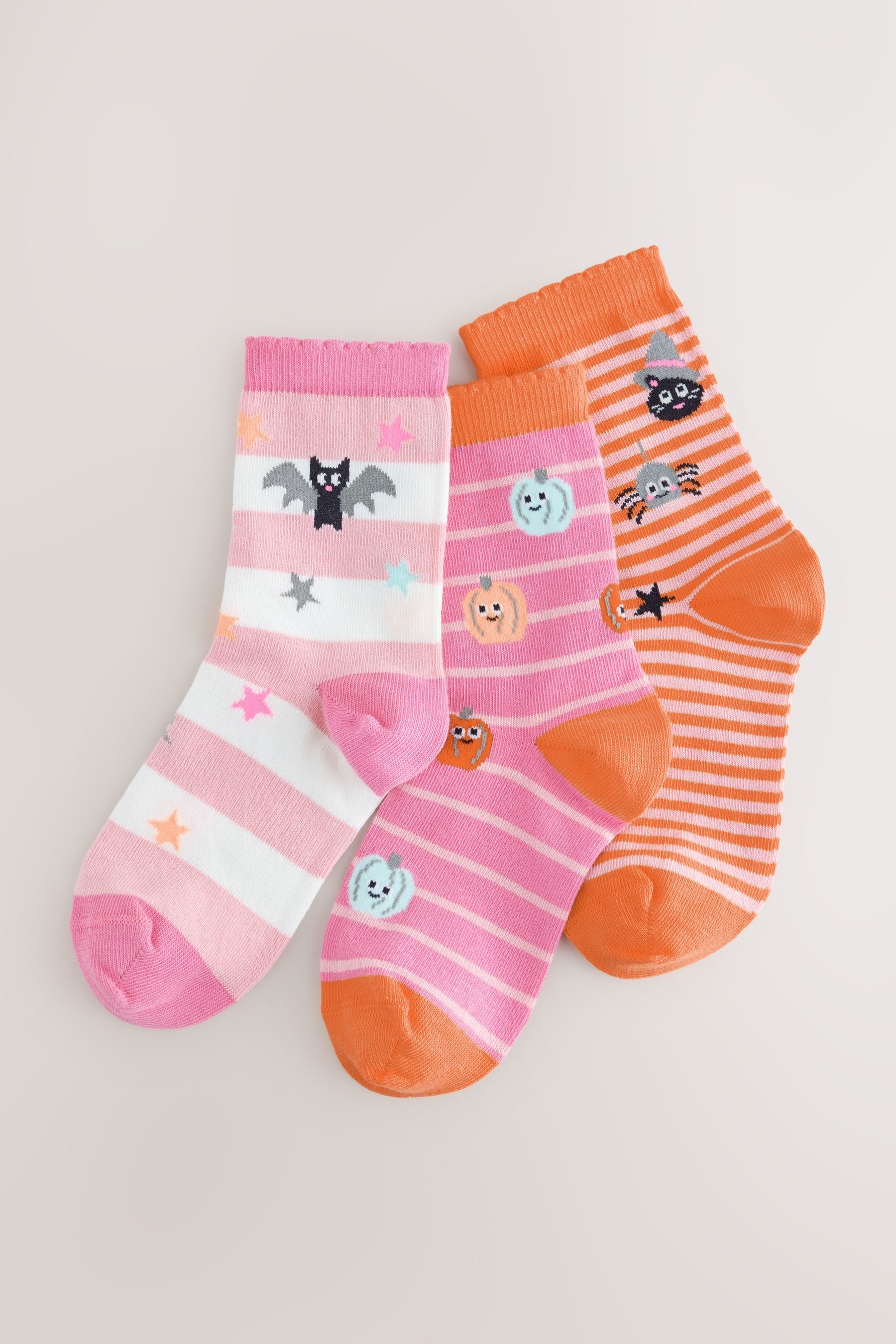 Next Kurzsocken 3er-Pack Söckchen mit Baumwolle, Halloween (3-Paar)