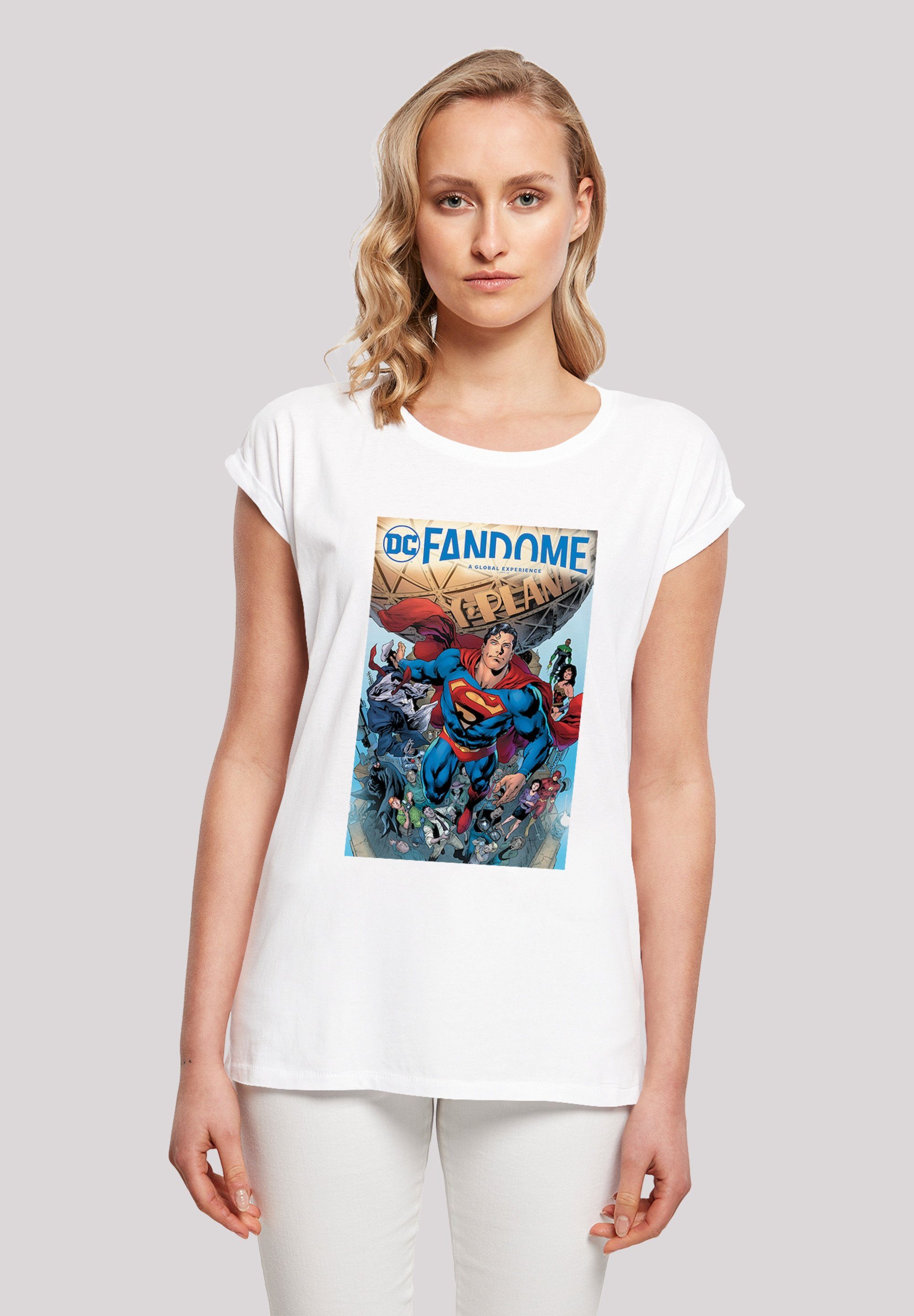 Damen Shirts F4NT4STIC T-Shirt Extended Shoulder T-Shirt DC Comics Fandome Superman Superheld Collage