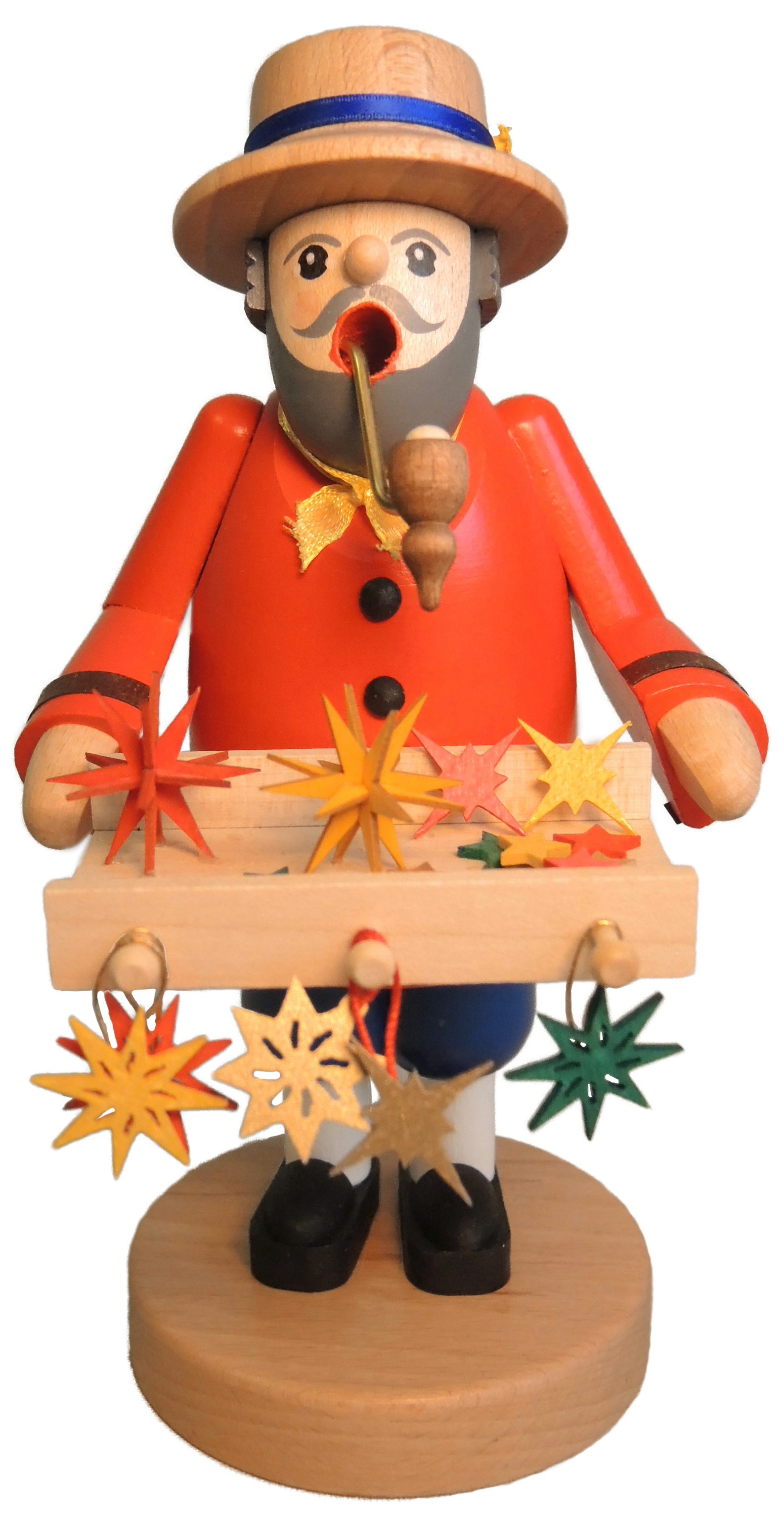 Richard Glaesser Räuchermännchen Sternehändler, Handwerkskunst original Erzgebirge