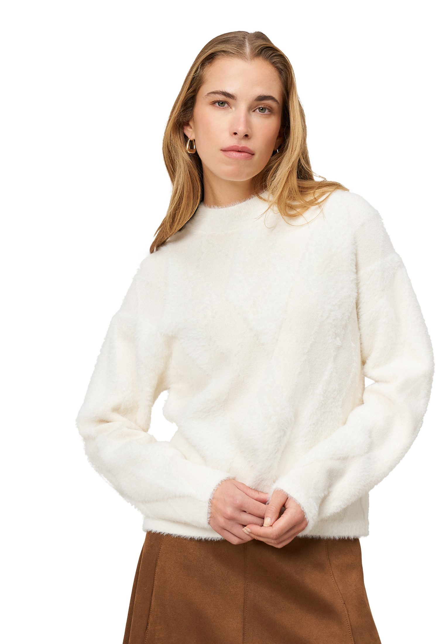 Zero Strickpullover Damen mit Karomuster (1-tlg) Plain/ohne Details