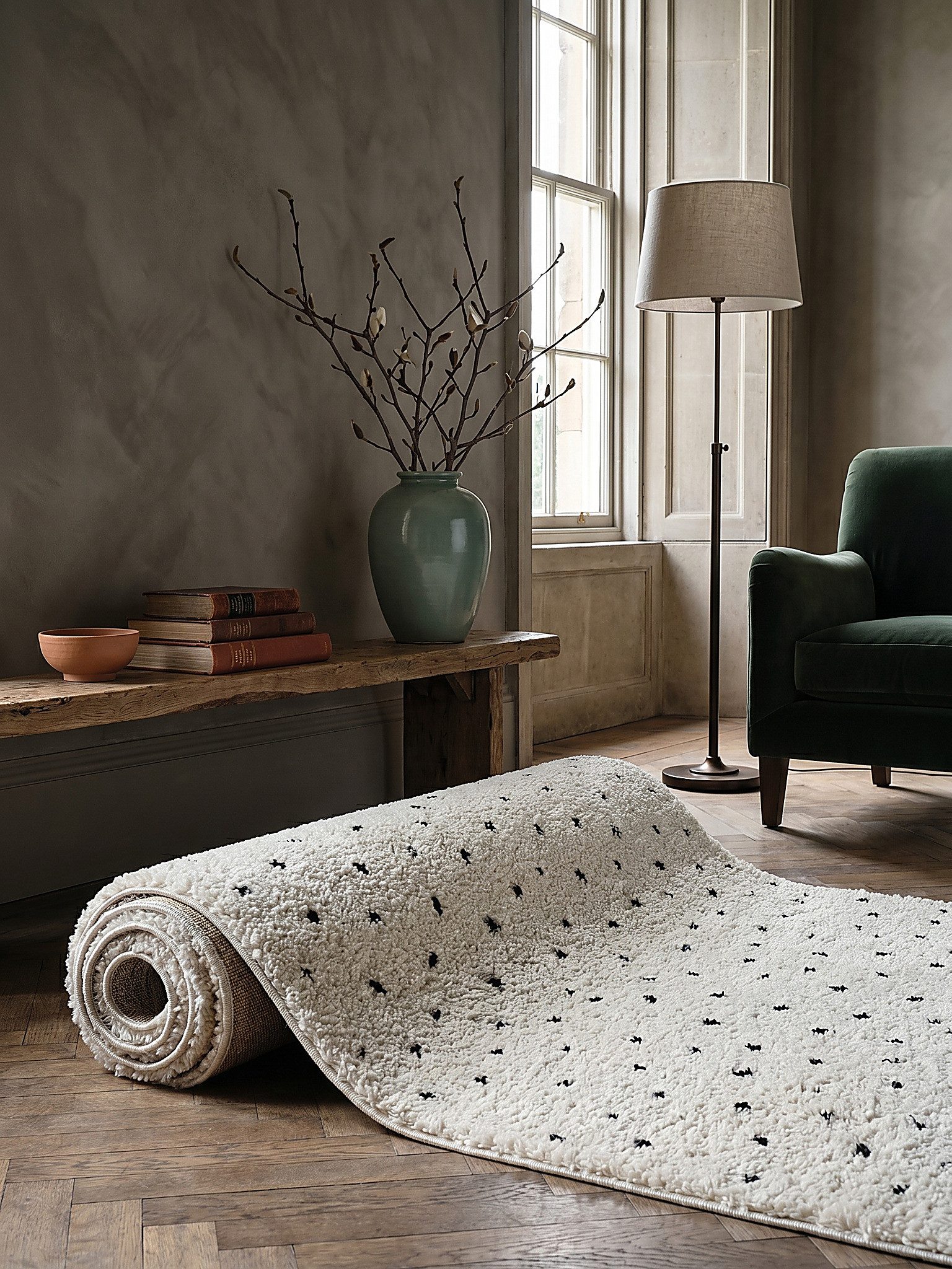 KADIMA DESIGN Teppich ATRIO Teppichläufer Creme 80x150 Abstrakt Polypropylen Wohnzimmer, Läufer, Höhe: 31 mm, Strapazierfähig, Pflegeleicht, Farbecht – Bild 4 von 5