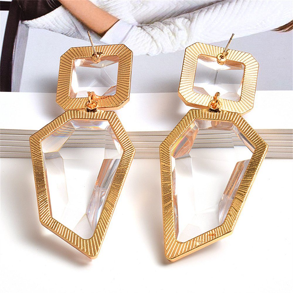Damen für Paar Ohrhänger elegante Strass-Ohrringe, Ohrringe Dekorative Klare