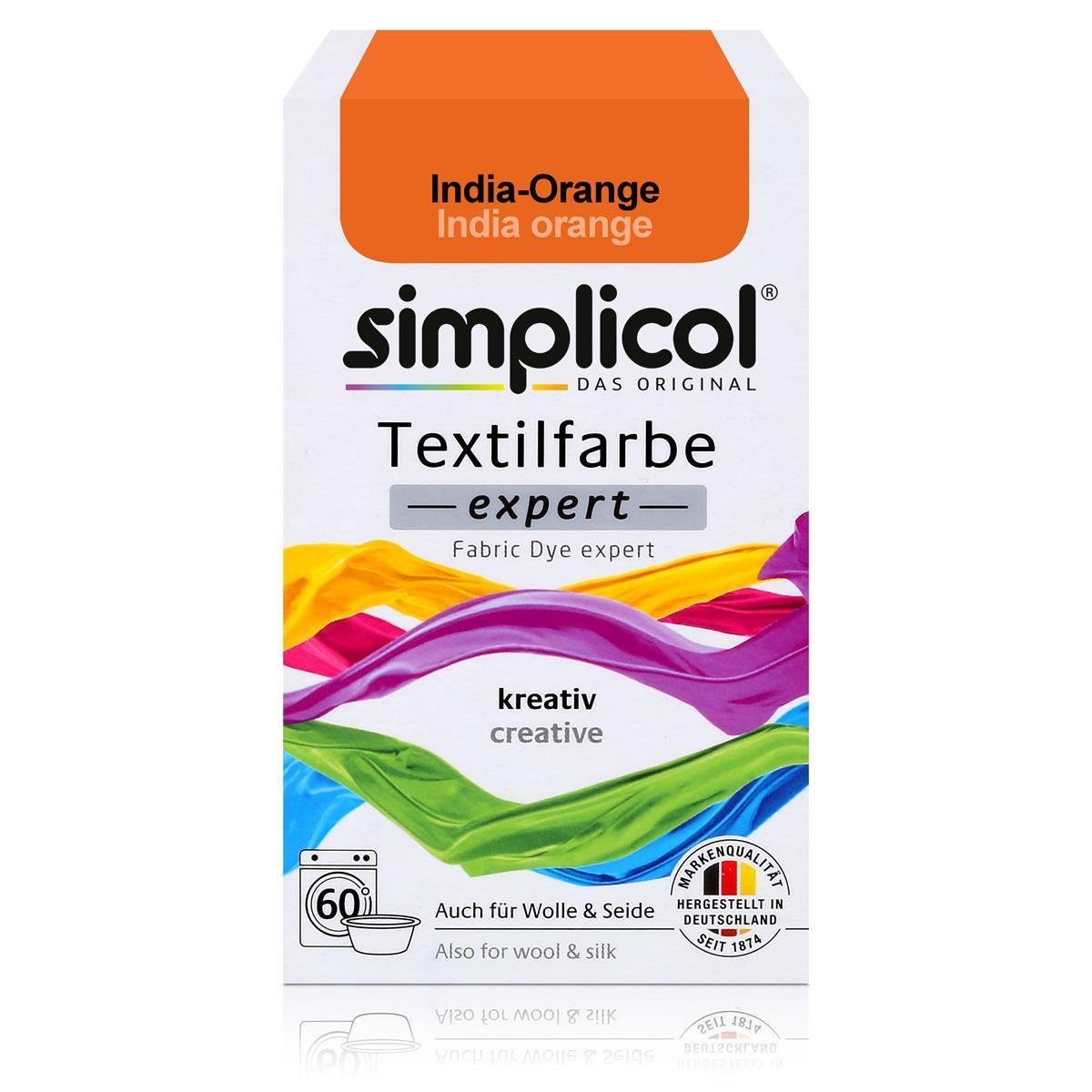 simplicol Textilfarbe Simplicol Textilfarbe expert India-Orange 150g - Farbe zum Färben (1er