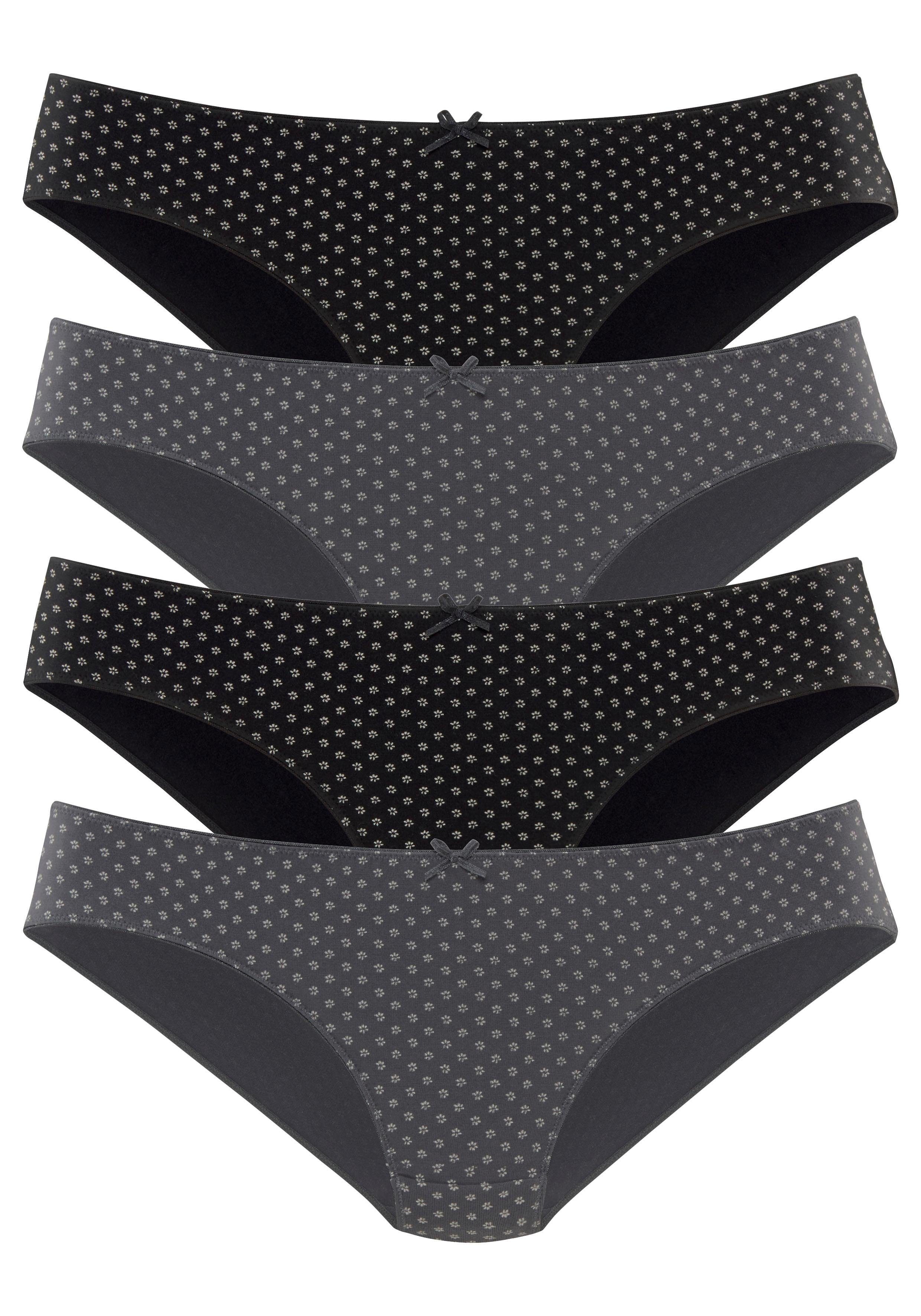 s.Oliver Bikinislip (Packung, 4-St) aus schwarz elastischer Baumwolle