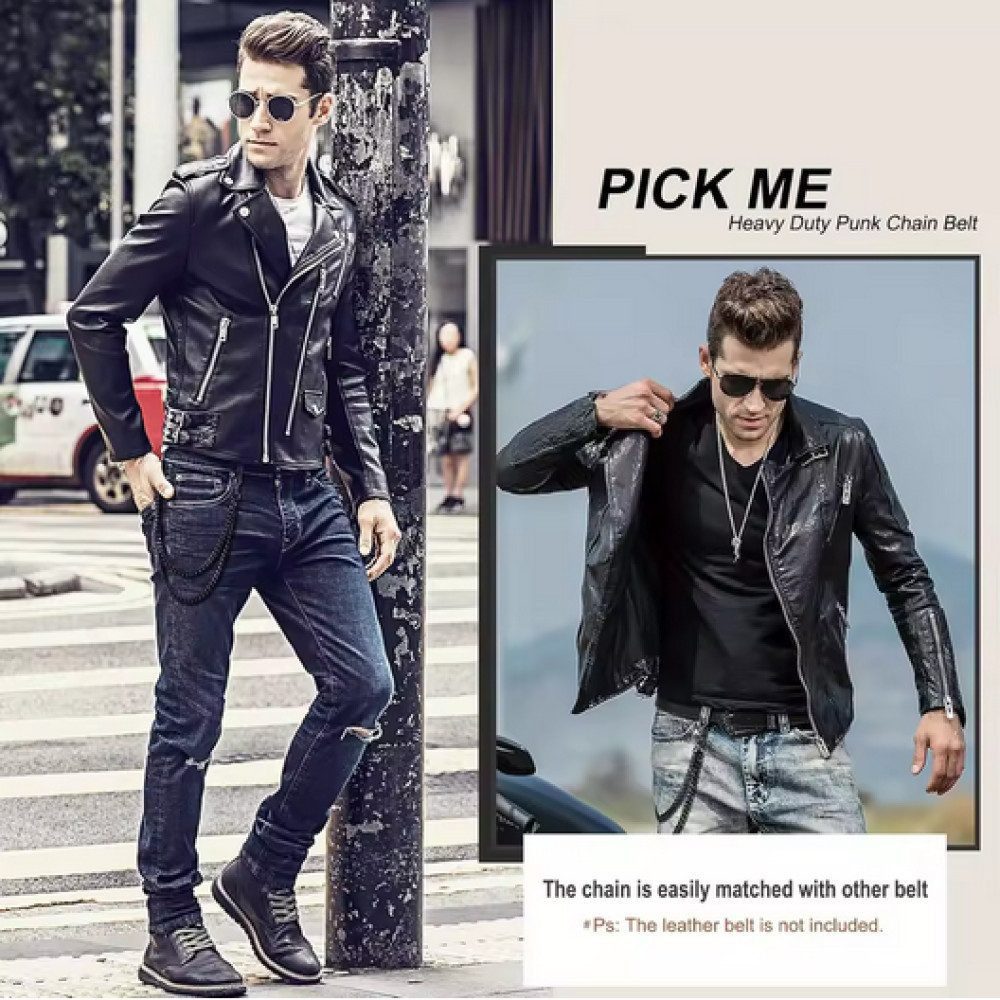 Ware aus aller Welt Hosenkette Zweireihige Schlüsselkette Brieftasche Kette Biker Trucker Punk Kette, (1-tlg)