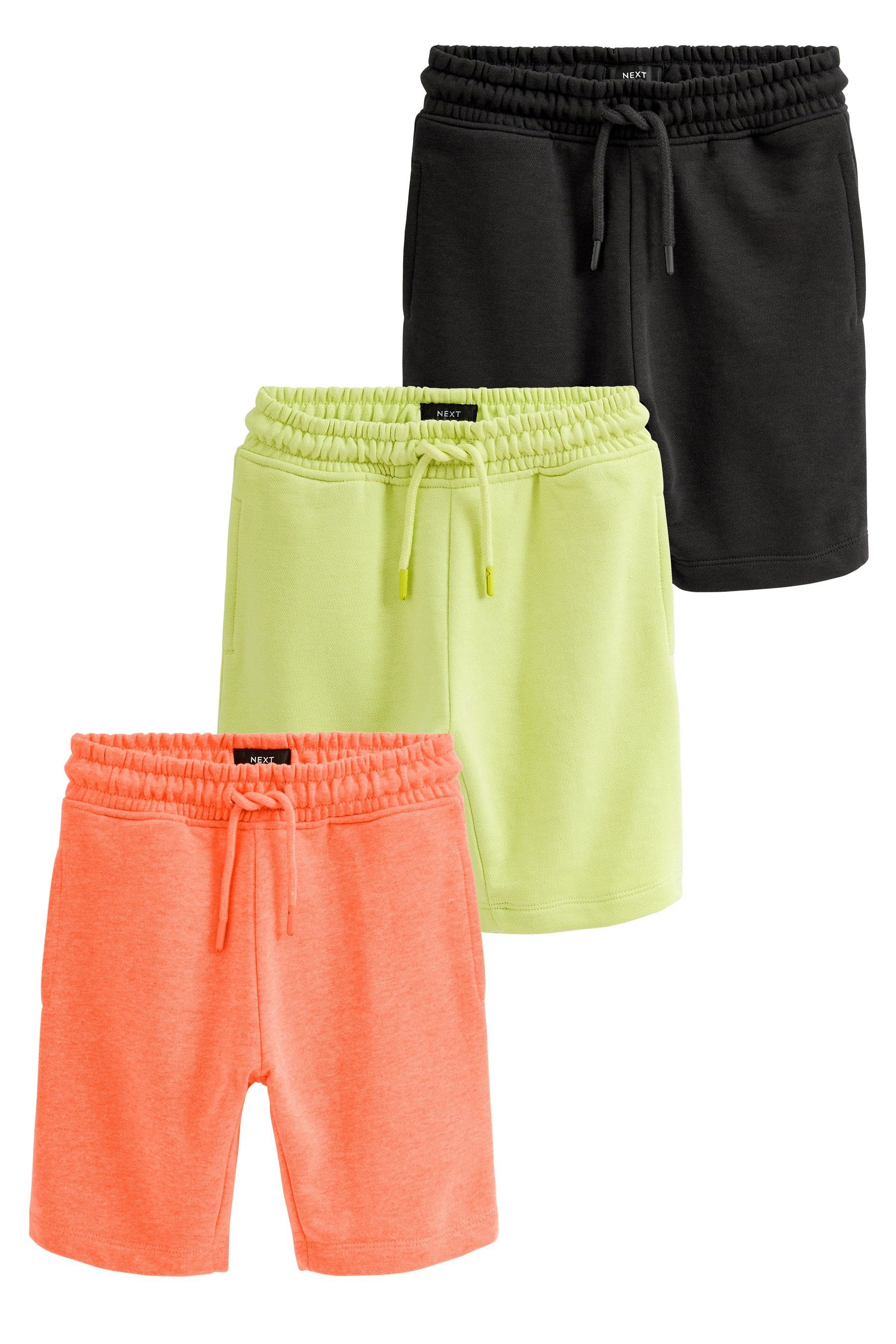Black/Orange/Yellow Next (3-tlg) Jersey-Shorts, Sweatshorts 3er-Pack