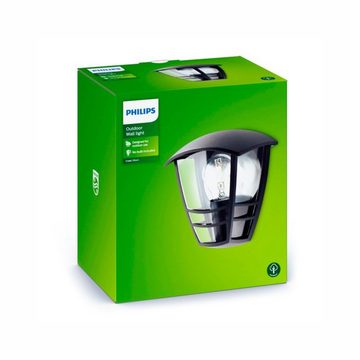 Philips Gartenleuchte Philips Wandleuchte Creek Schwarz 60 W