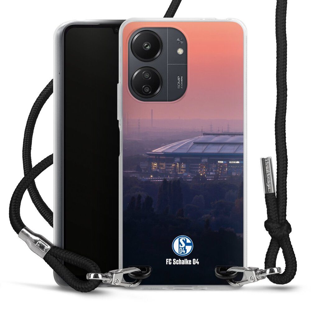 DeinDesign Handyhülle Stadion FC Schalke 04 Offizielles Lizenzprodukt Schalke 04 Stadion, Xiaomi Redmi 13C 4G Handykette Hülle mit Band Case zum Umhängen