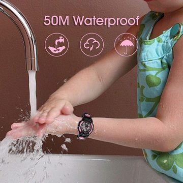 aswan watch Quarzwerk Watch, Multifunktionale Kinderuhr mit Wasserdichtigkeit mit Spritzfestigkeit