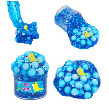 Fivejoy Knete 5pcs Ocean Themed Slime Kit mit Kristall Schlamm (Kuh-Schleim, bunte Ton für Jugendliche Stress Relief Spielzeug, 5-tlg), 60ml, geeignet als Geschenke für Freunde