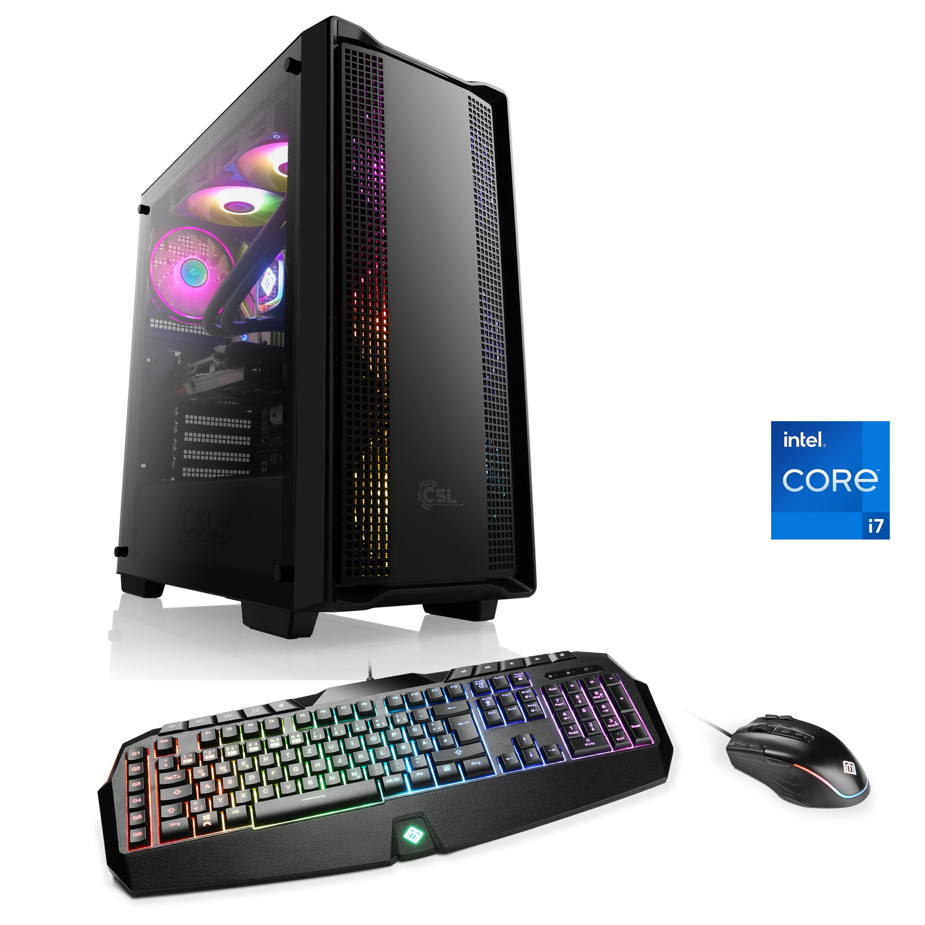 CSL HydroX V27410 Gaming-PC (Intel® Core i7 13700KF, NVIDIA GeForce RTX 4070, 32 GB RAM, 2000 GB SSD, Wasserkühlung)
