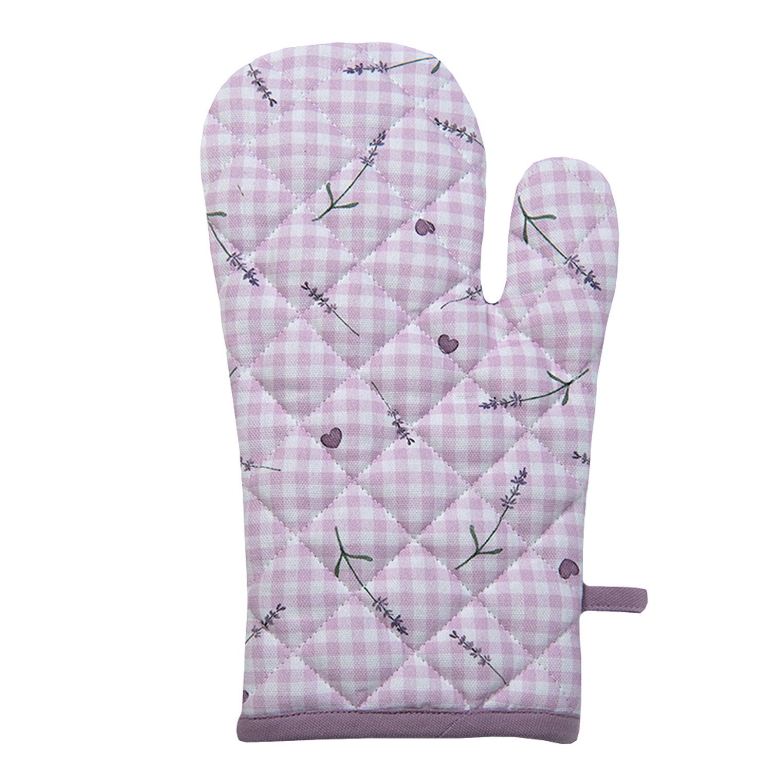 Clayre & Eef Topfhandschuhe Lavender Garden, (Set, 2-tlg., 2-teilig), Ofenhandschuhe wattiert Größe: ca.18x30cm
