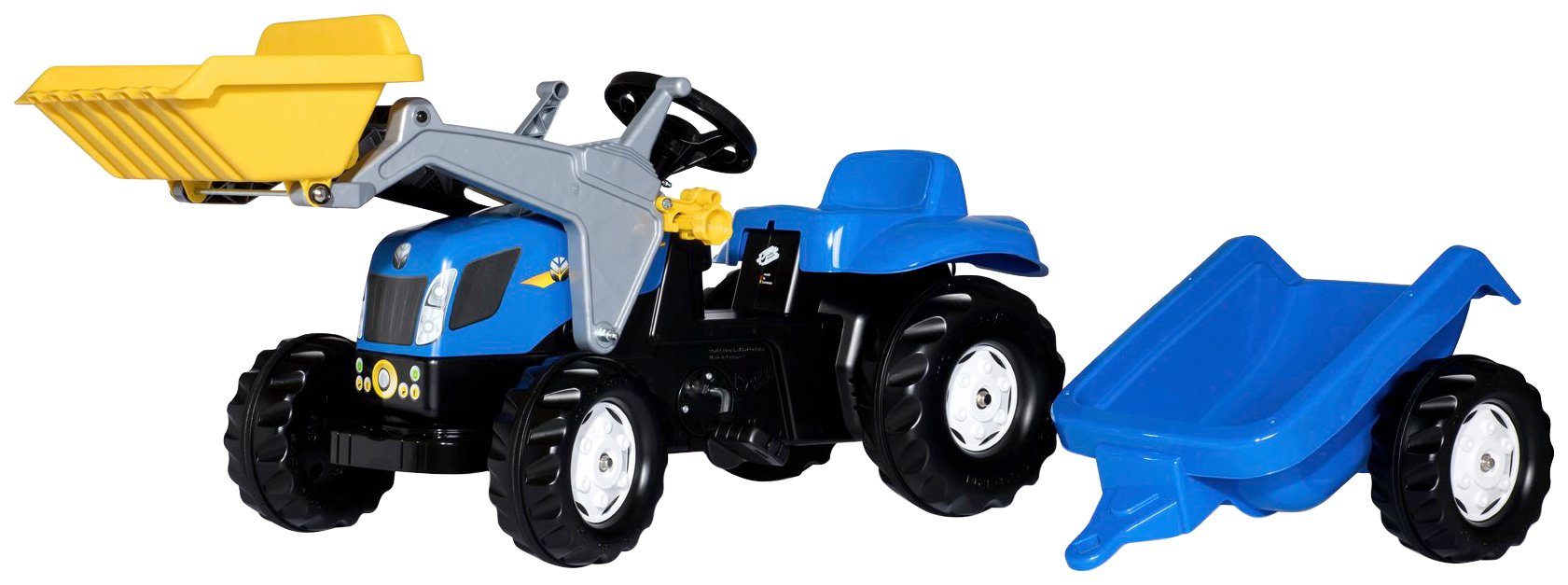 rolly toys® Tretfahrzeug rollyKid, NH T7040, Traktor mit Trailer und Lader