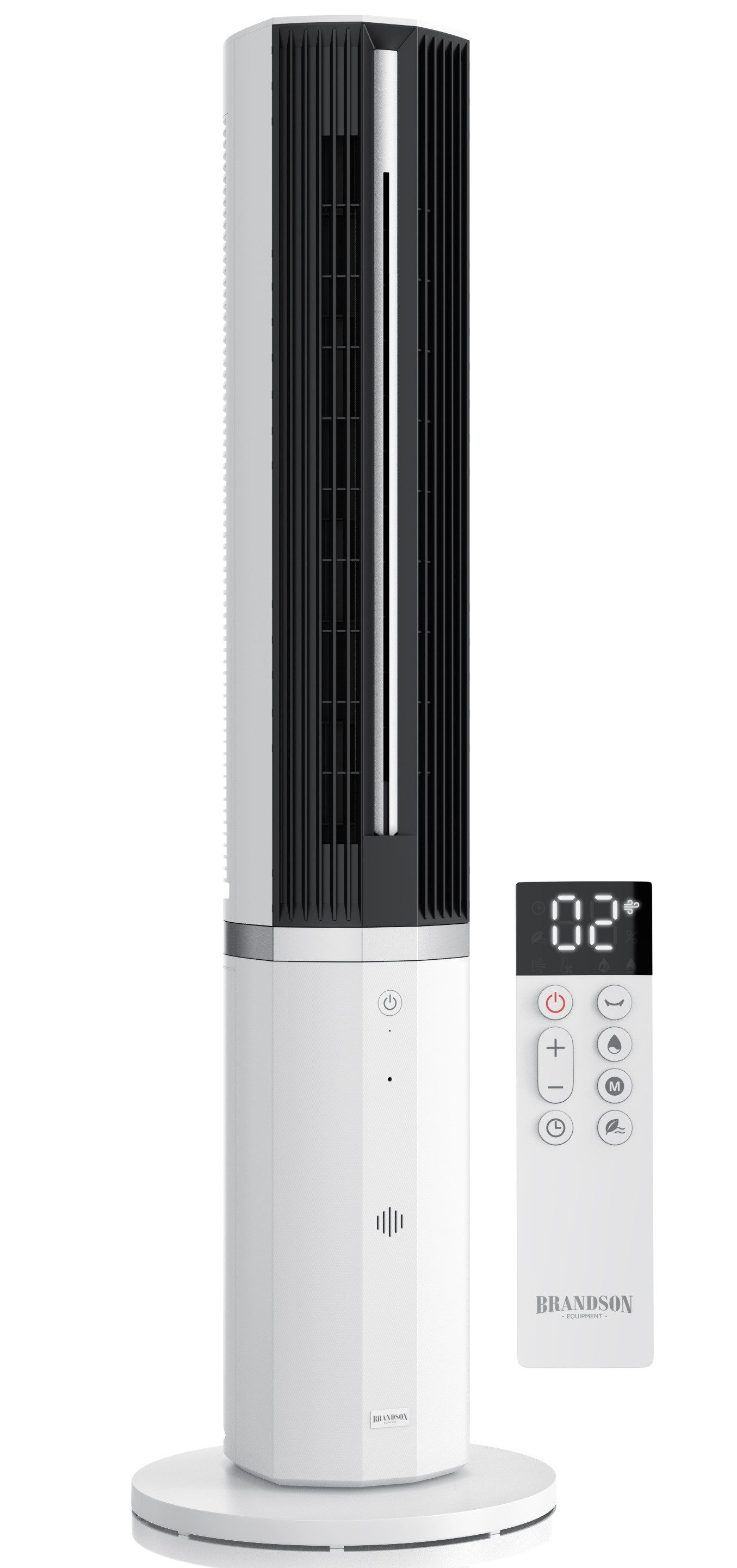 Brandson Turmventilator mobiler Luftkühler, Klimaanlage, Wasserkühlung, Timer, DC-Motor, 55W, NTV Sieger 2026, Luftbefeuchter, leiser Lüfter, 12 Stufen, GS-Geprüft