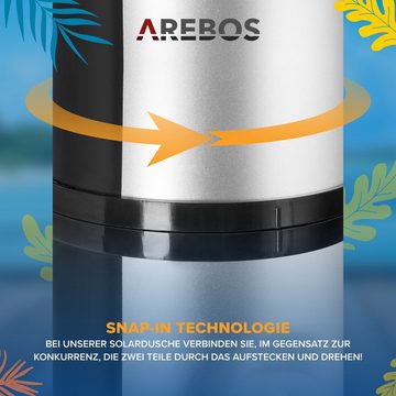 Arebos Solardusche 40L & Bodenelement, mit integriertem Thermometer & Fußdusche (Set)