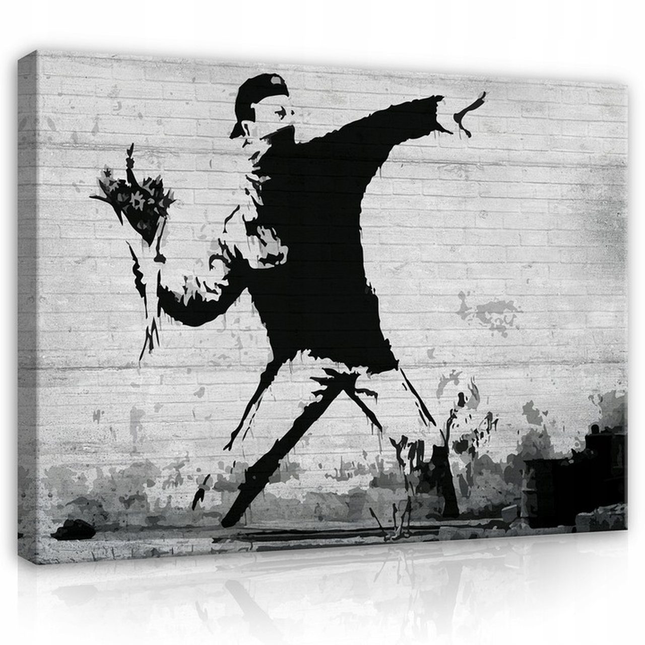 Wallarena Leinwandbild Banksy Abstrakt Graffiti Kunst Wandbild Leinwandbild günstig online kaufen