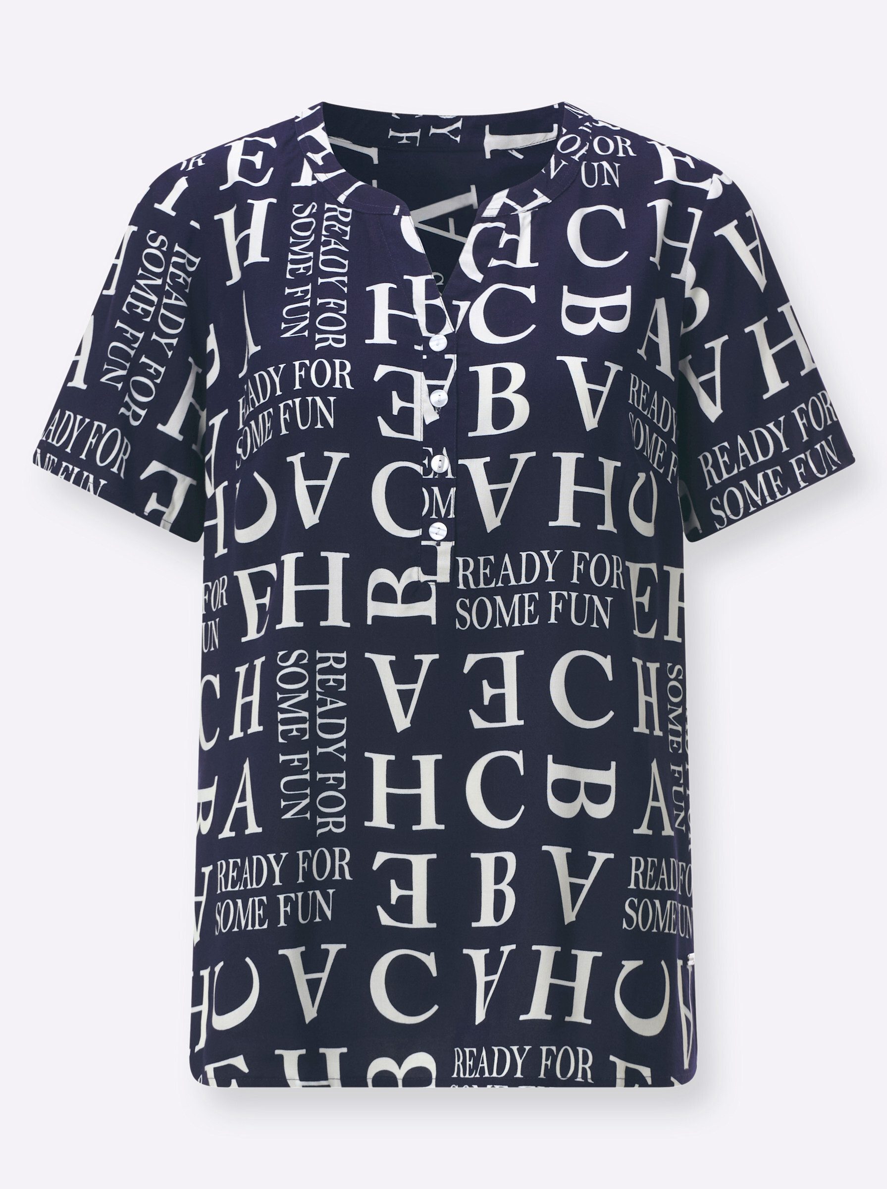 Witt Klassische Bluse Druckbluse Kurzarm