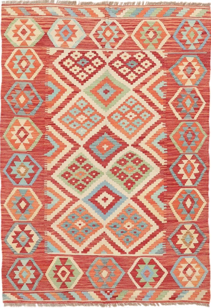 Moderner Afghan 3 Orientteppich Handgewebter Trading, Heritage mm Orientteppich, 122x174 Höhe: Nain rechteckig, Kelim