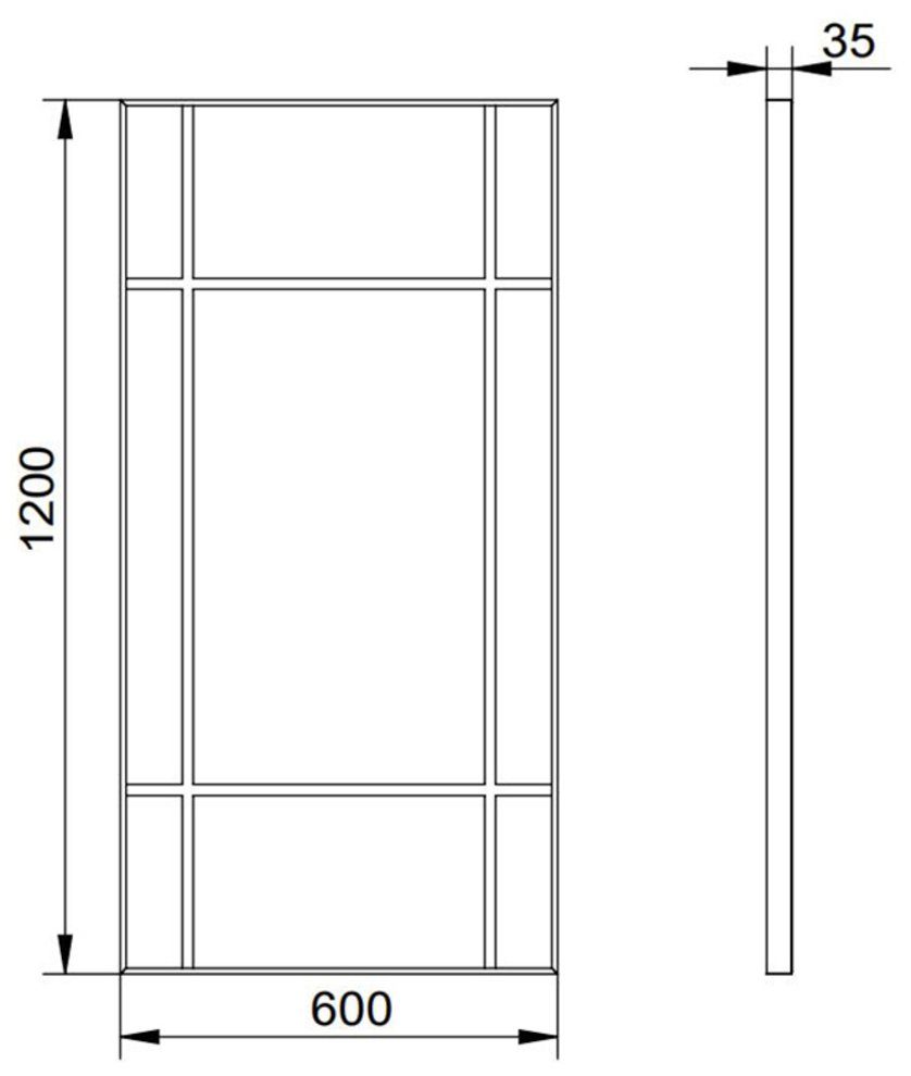 Talos Wandspiegel, dekorativer 60x120 mit Aluminiumrahmen, Spiegel BxH: cm