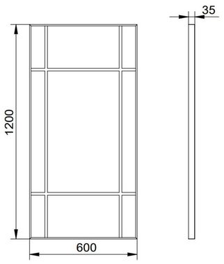 Talos Wandspiegel, dekorativer Spiegel mit Aluminiumrahmen, BxH: 60x120 cm