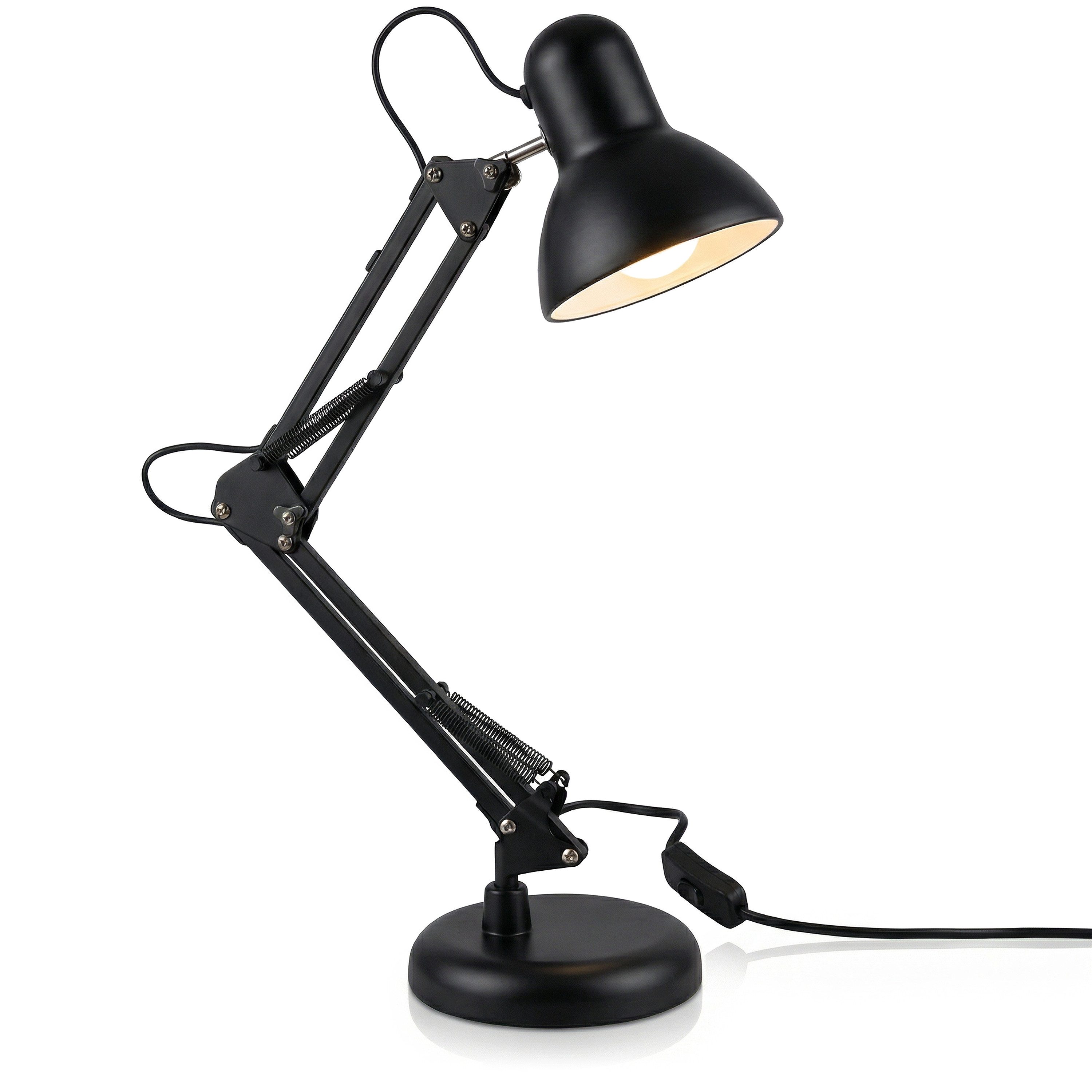 BEARWARE Schreibtischlampe Retro Stil, Bürölampe, Leselampe, Vintage Tischleuchte, Kabelschalter, Ein-/Ausschalter, ohne Leuchtmittel, …