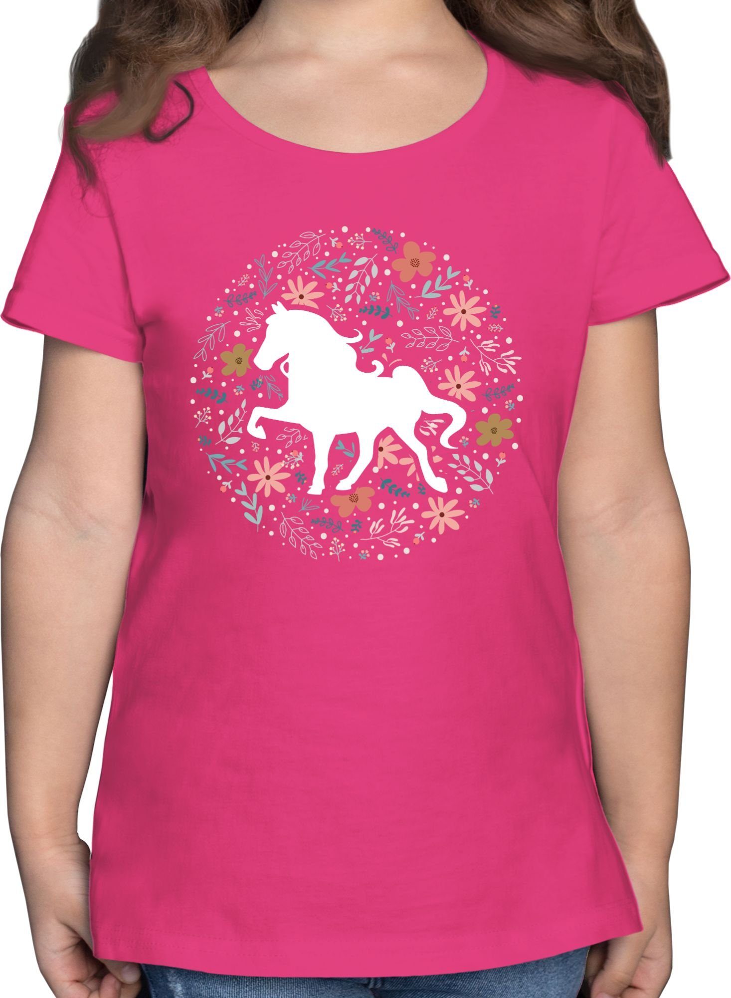 T-Shirt Pferd mit Blumen