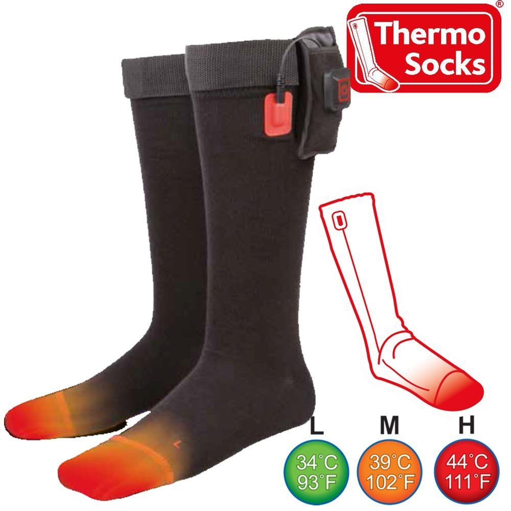 Thermo Thermosocken THERMO SOCKS Set beheizbare Носки Outdoor mit Akkus/Ladegerät