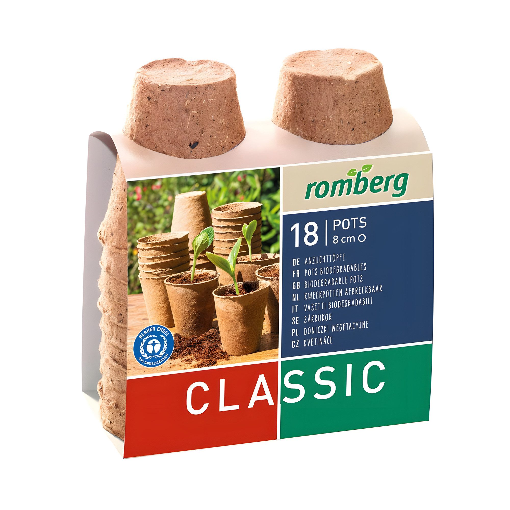 Romberg Anzuchttablett Romberg 18 Anzuchttöpfe Ø 8 cm biologisch
