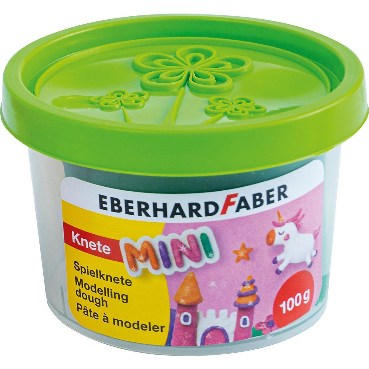Eberhard Faber Knete Spielknete Glitzereffekt grün, rosa, lila, orange - 4x 100g