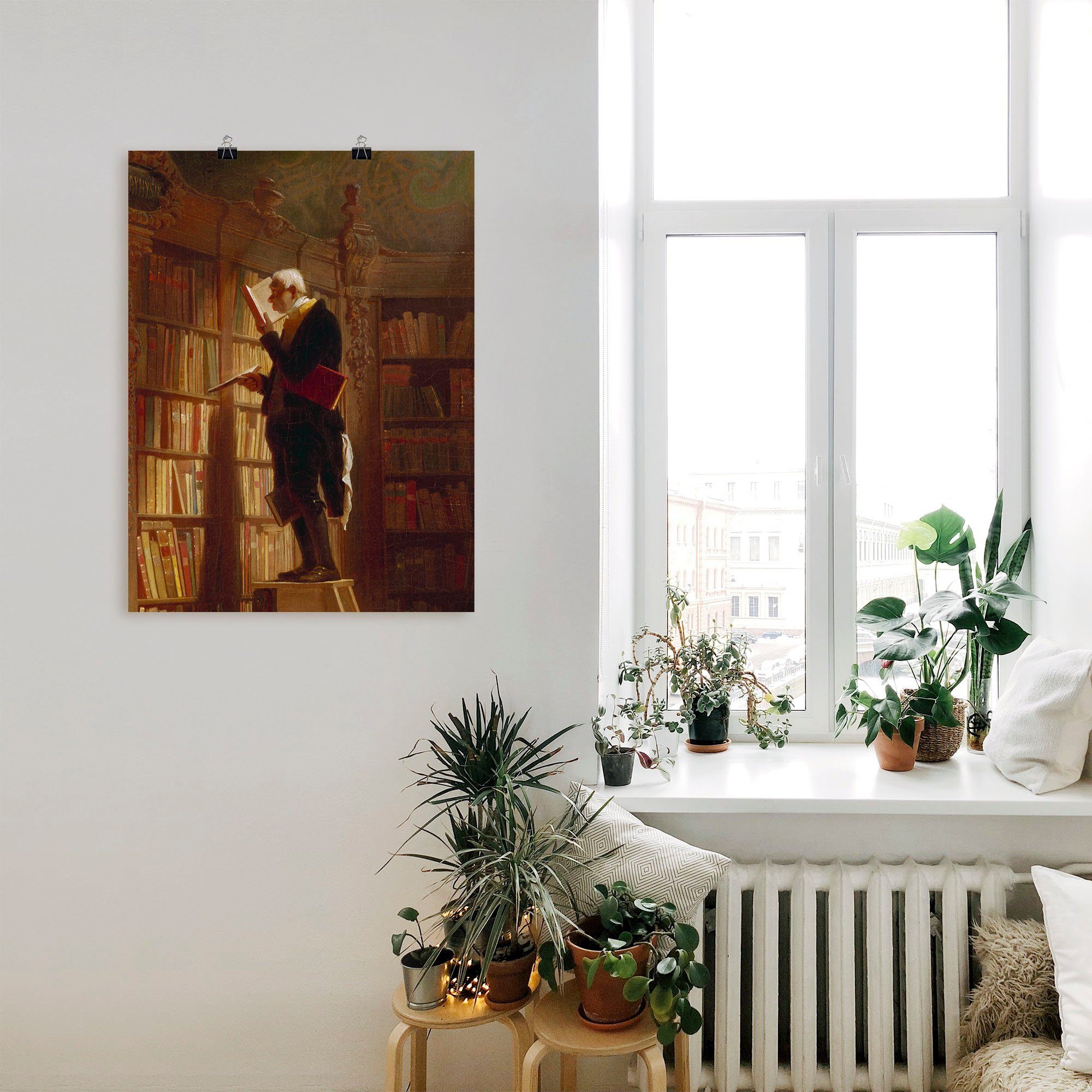 Artland Wandbild Der Bücherwurm (Detail). Um 1850, Mann (1 St), als Leinwandbild, Poster in verschied. Größen