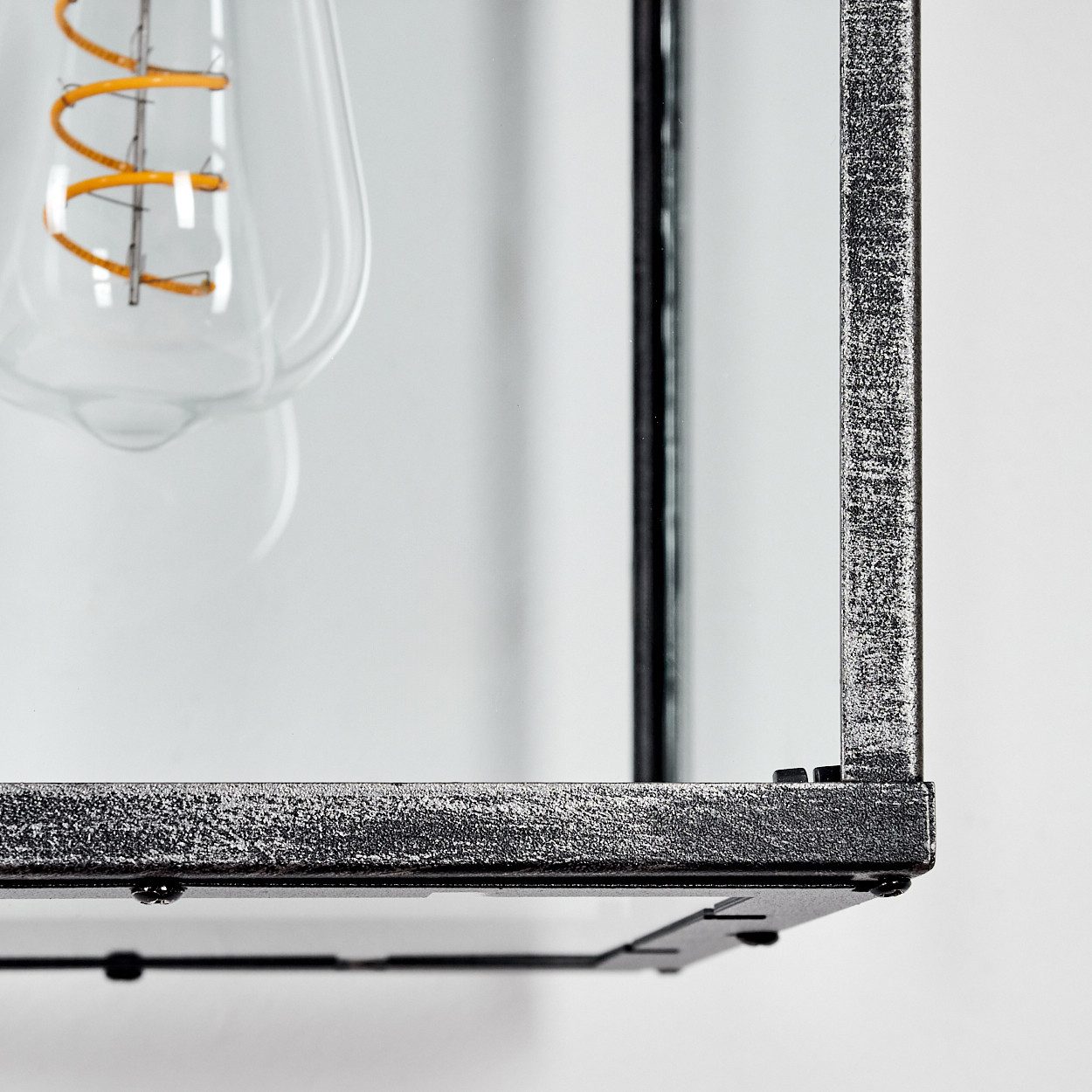 hofstein Außen-Wandleuchte Außenwandlampe aus Metall/Glas in Schwarz/Silber/Klar mit Lichteffekt, ohne Leuchtmittel, Wandleuchte außen abwärts im modernen Retro/Vintage-Design, E27, IP44