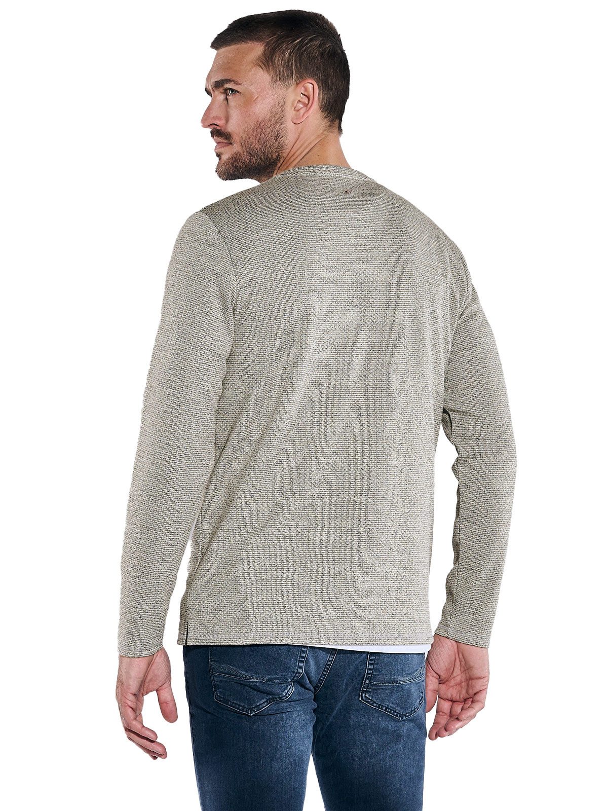 emilio adani Langarmshirt emilio adani Herren Langarm-Shirt slim fit, Beige günstig online kaufen