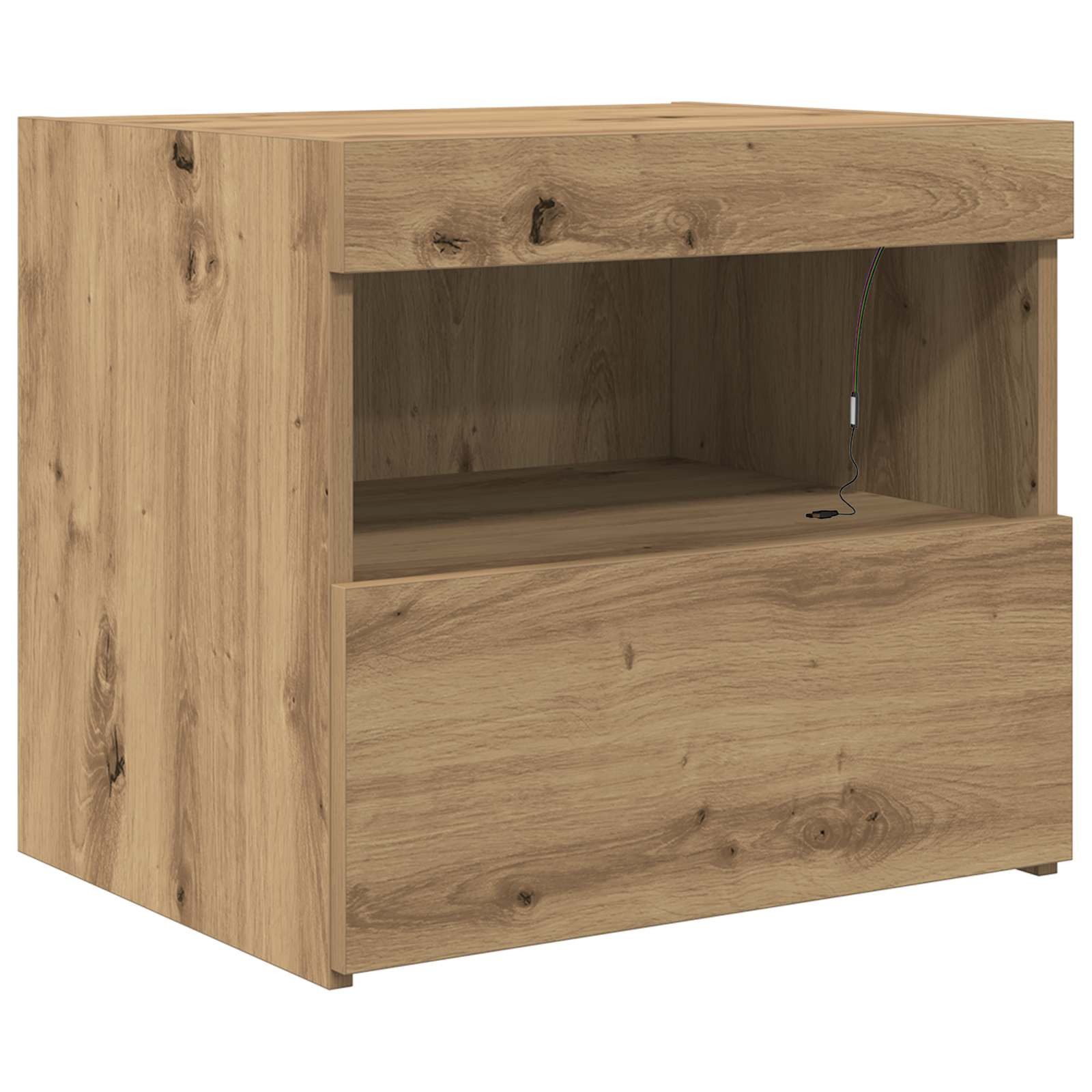vidaXL Nachttisch Nachttisch Artisan-Eiche 50 x 40 x 45 cm Holzwerkstoff (1-St)