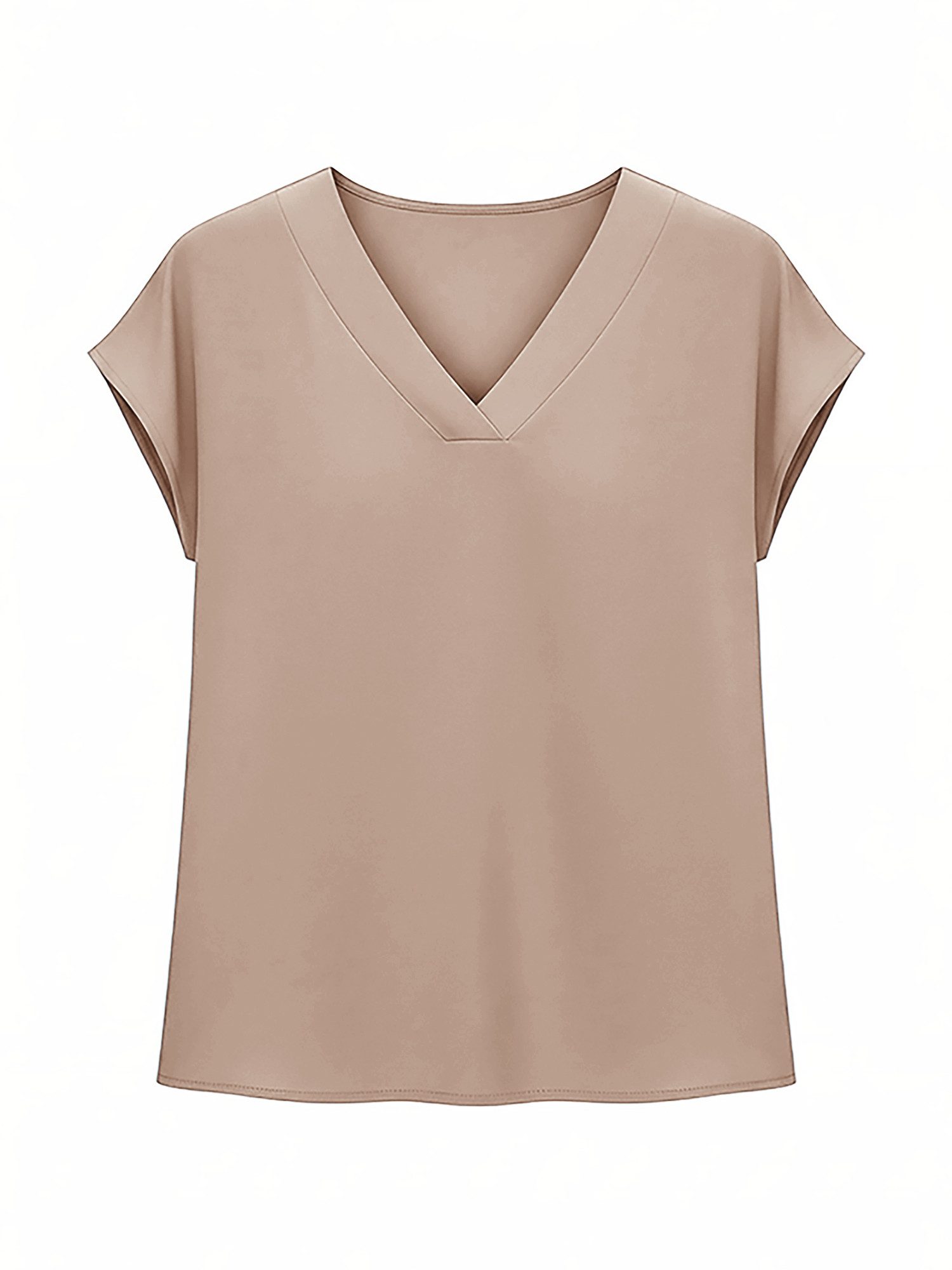 Imily Bela T-Shirt Damen mit V-Ausschnitt (Packung, 1-tlg., 1per-Pack) in Unifarbe – Bild 5 von 5