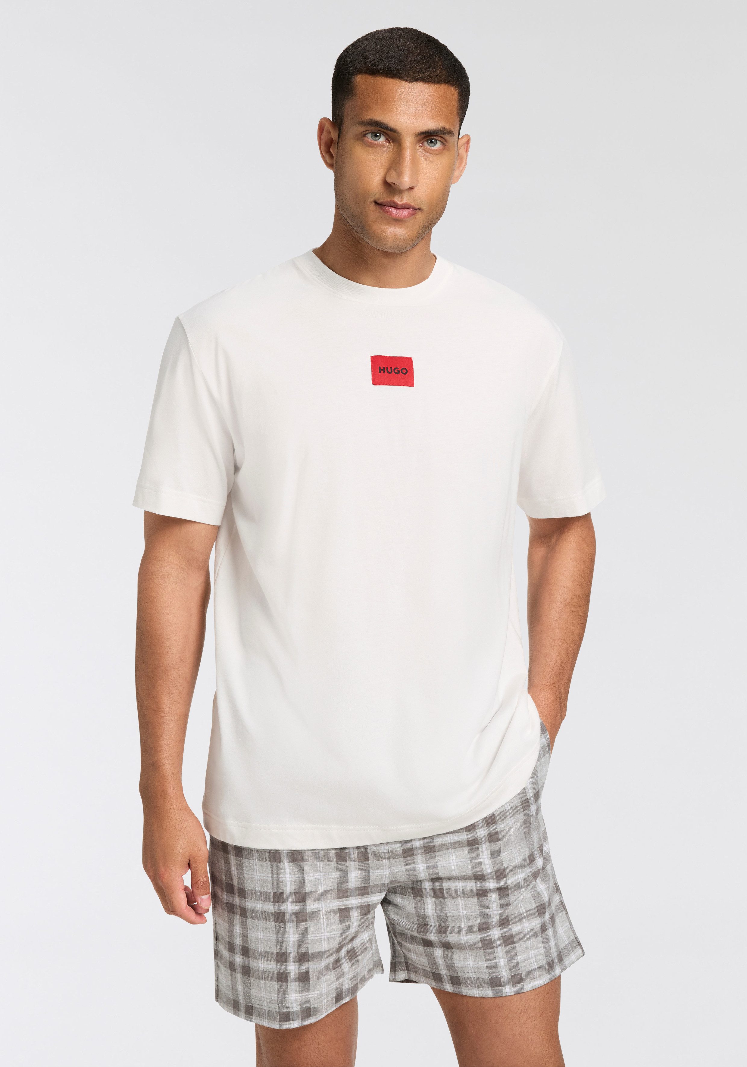 HUGO Shorty CHECK (2 tlg) Oberteil unifarben, Hose kariert günstig online kaufen