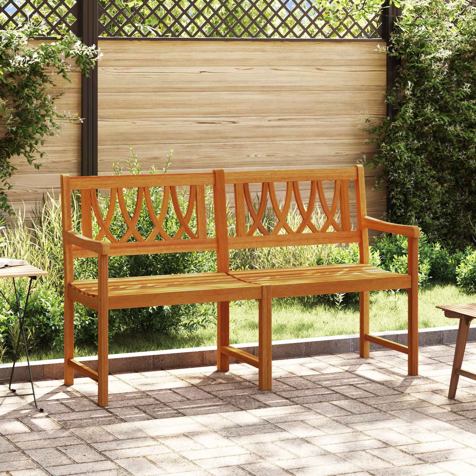 vidaXL Gartenbank Bank Outdoor Natur 150 x 55,5 x 90 cm Massivholz (1-St)