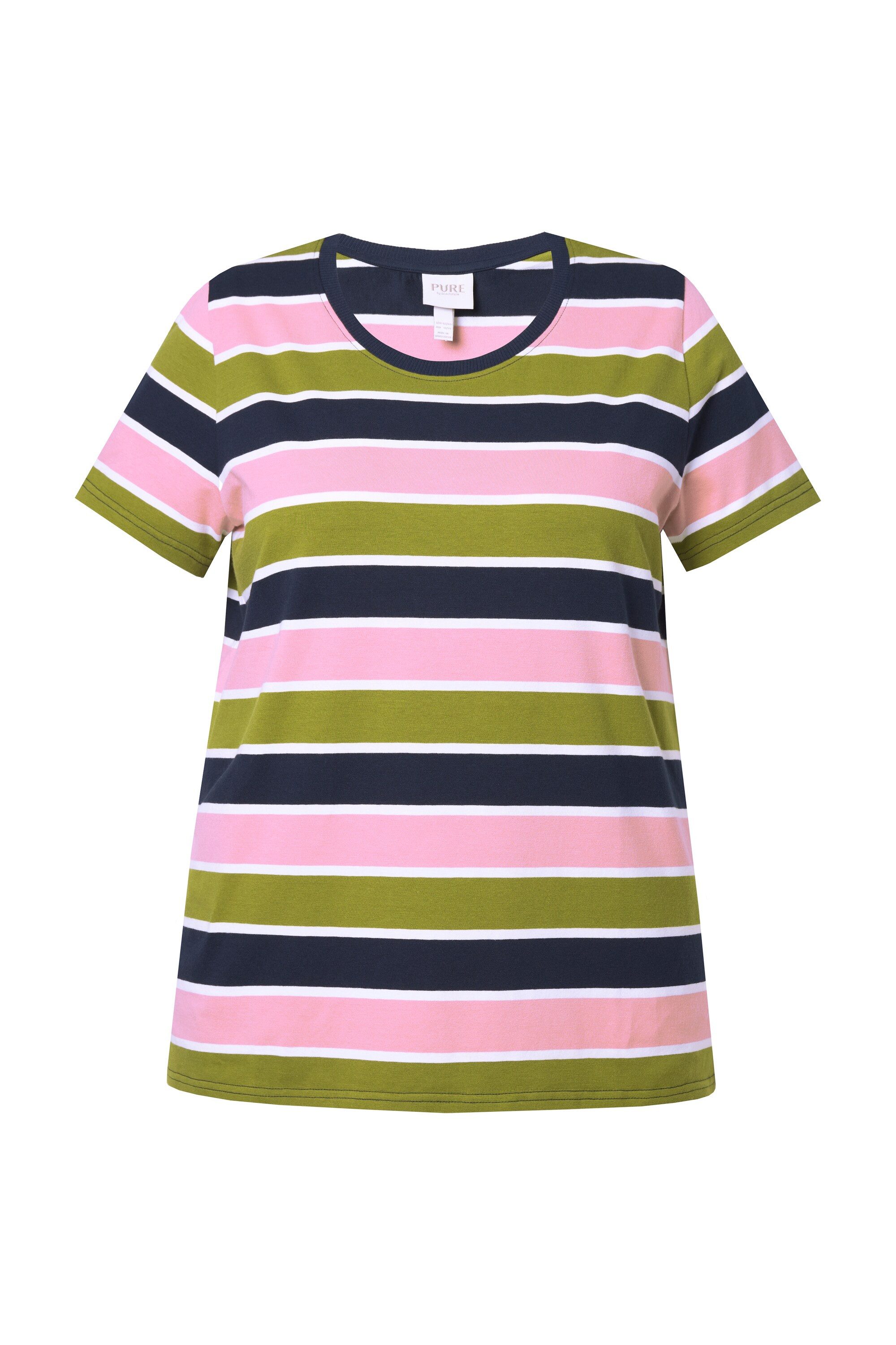 T-Shirt T-Shirt Ringel Rundhals Halbarm Biobaumwolle
