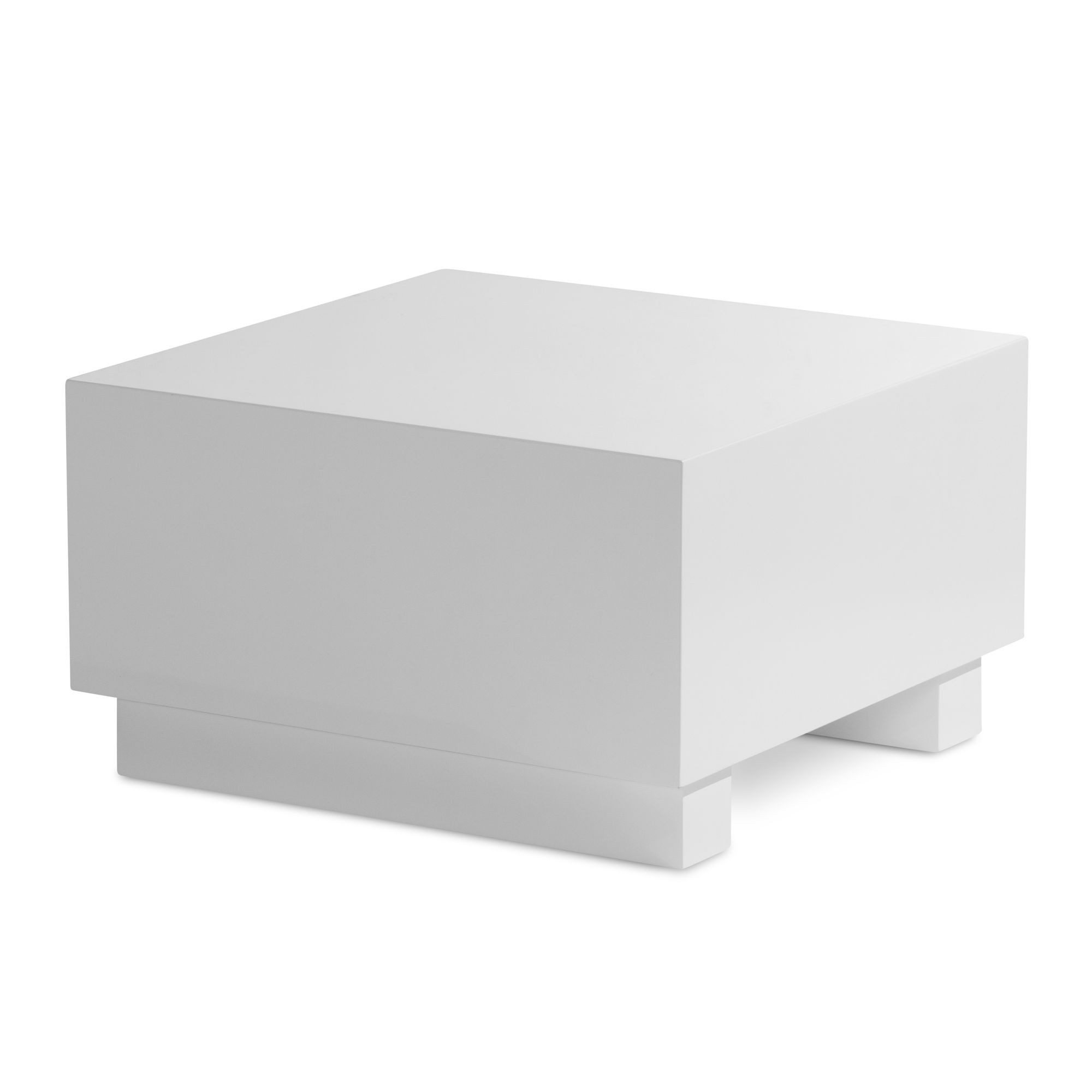 FINEBUY Couchtisch FB100042 (MONOBLOC 60x60x35 cm MDF Hochglanz Cube Würfel), Sofatisch Weiß, Kaffeetisch Klein Quadratisch