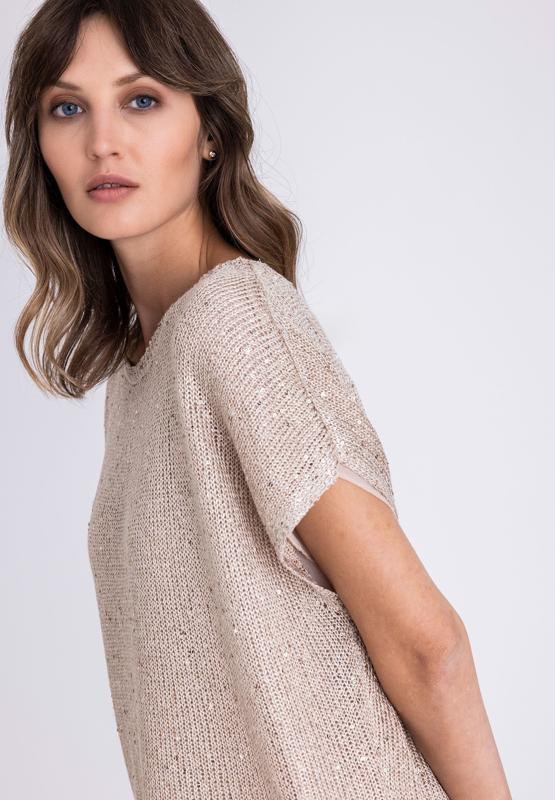 TUZZI Strickpullover mit Glanzeffekt