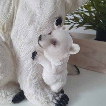 Aspinaworld Dekofigur Eisbär Figur mit zwei Kindern 21 cm